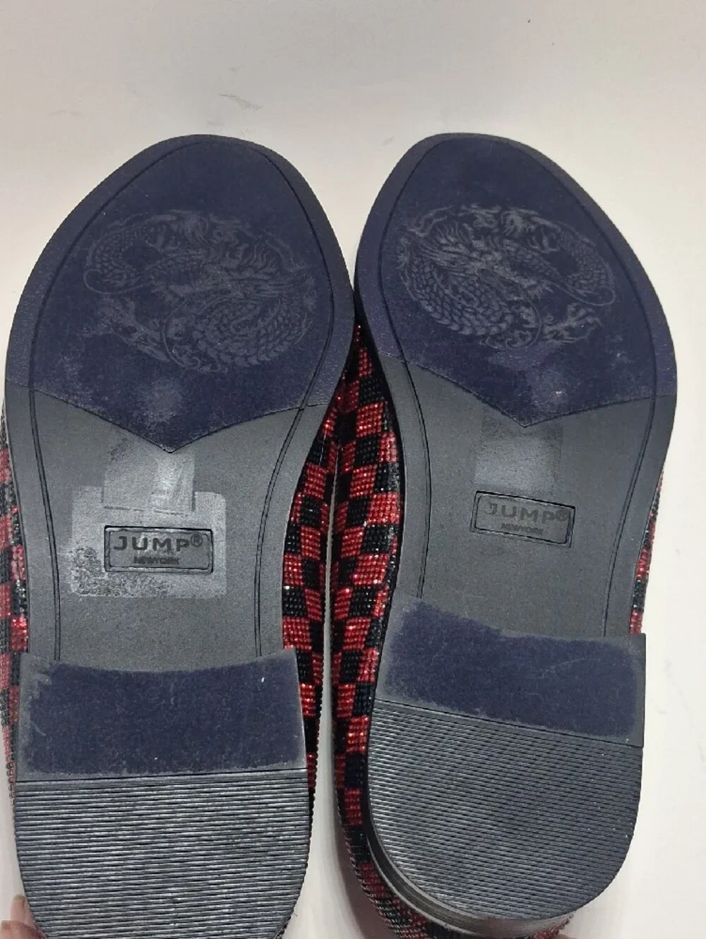 Men's Red & Black Checkered Slip-On Loafers